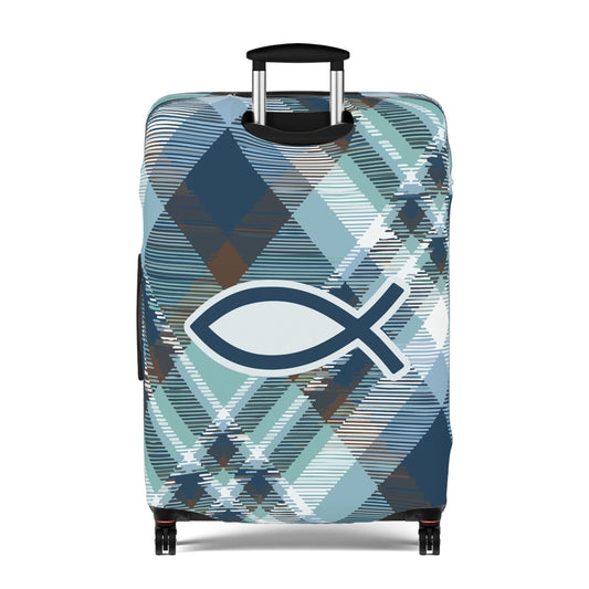 Fight Good Fight Luggage Cover - Plaid theme