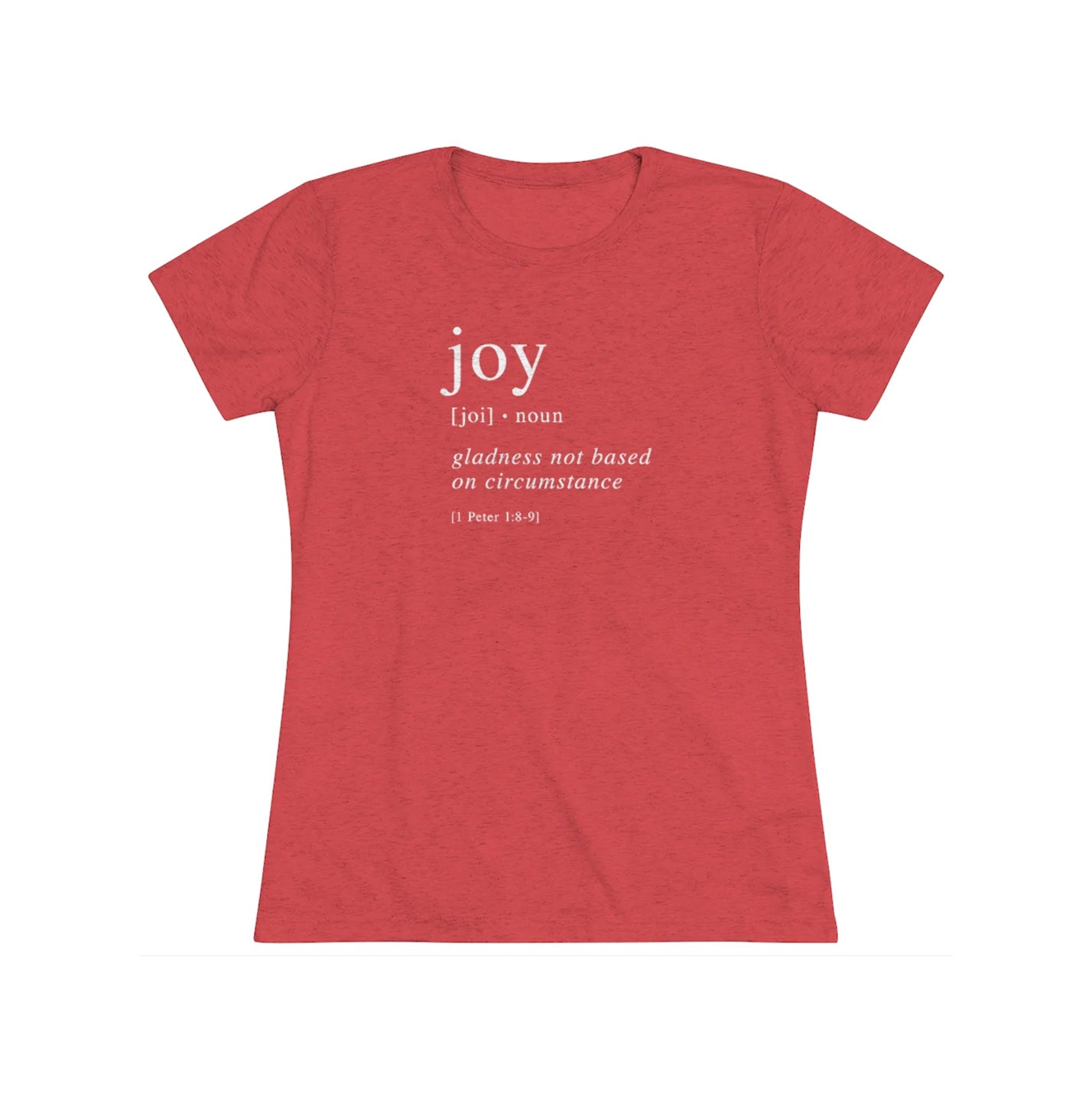 Joy women's Tri-Blend Tee - white print