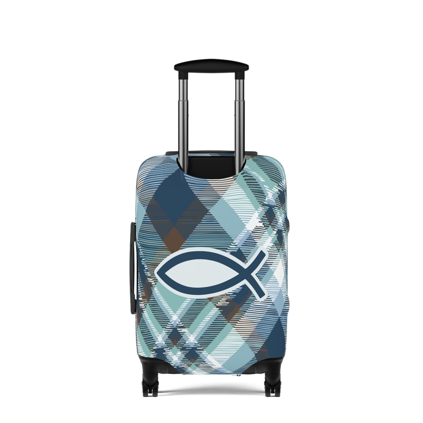 Fight Good Fight Luggage Cover - Plaid theme