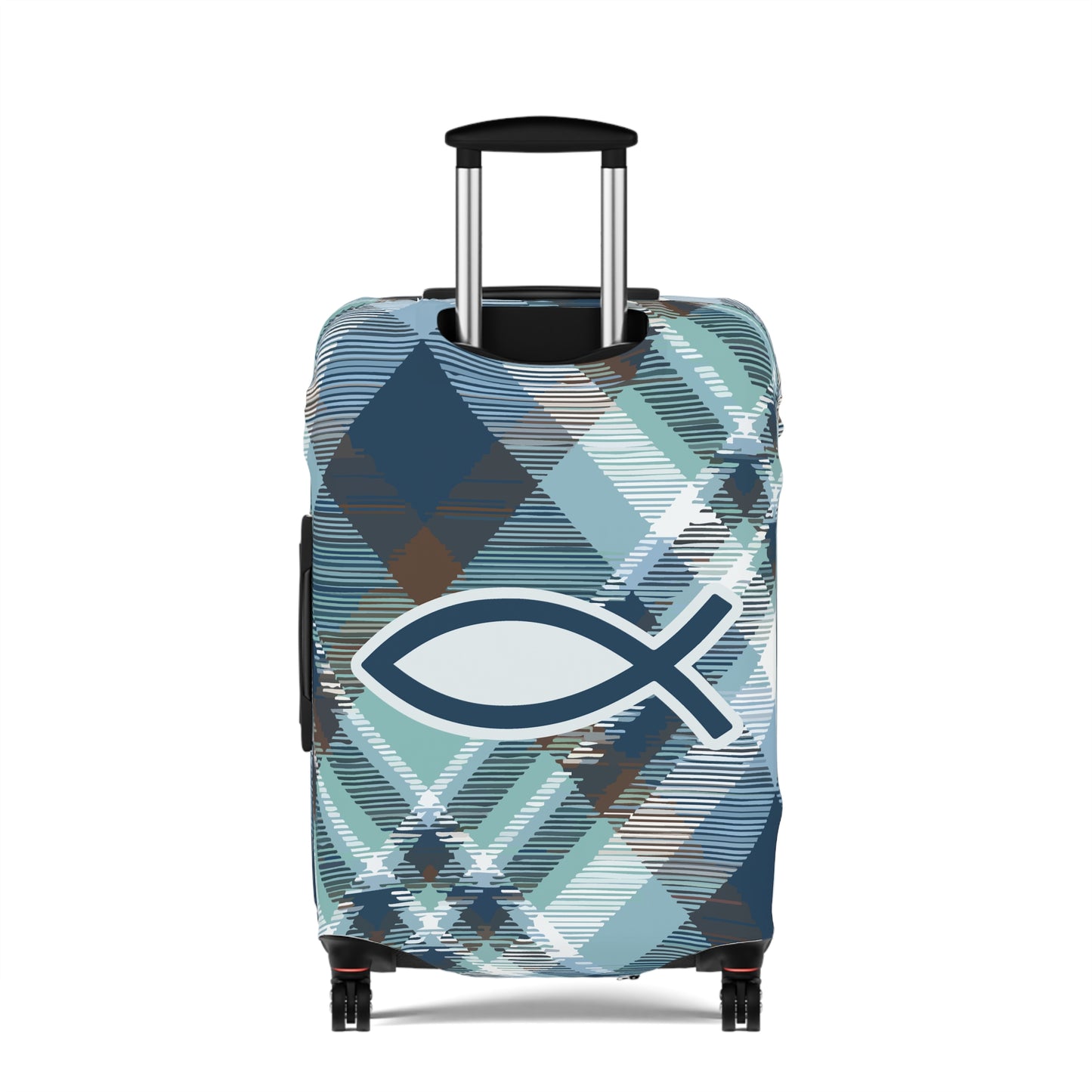 Fight Good Fight Luggage Cover - Plaid theme