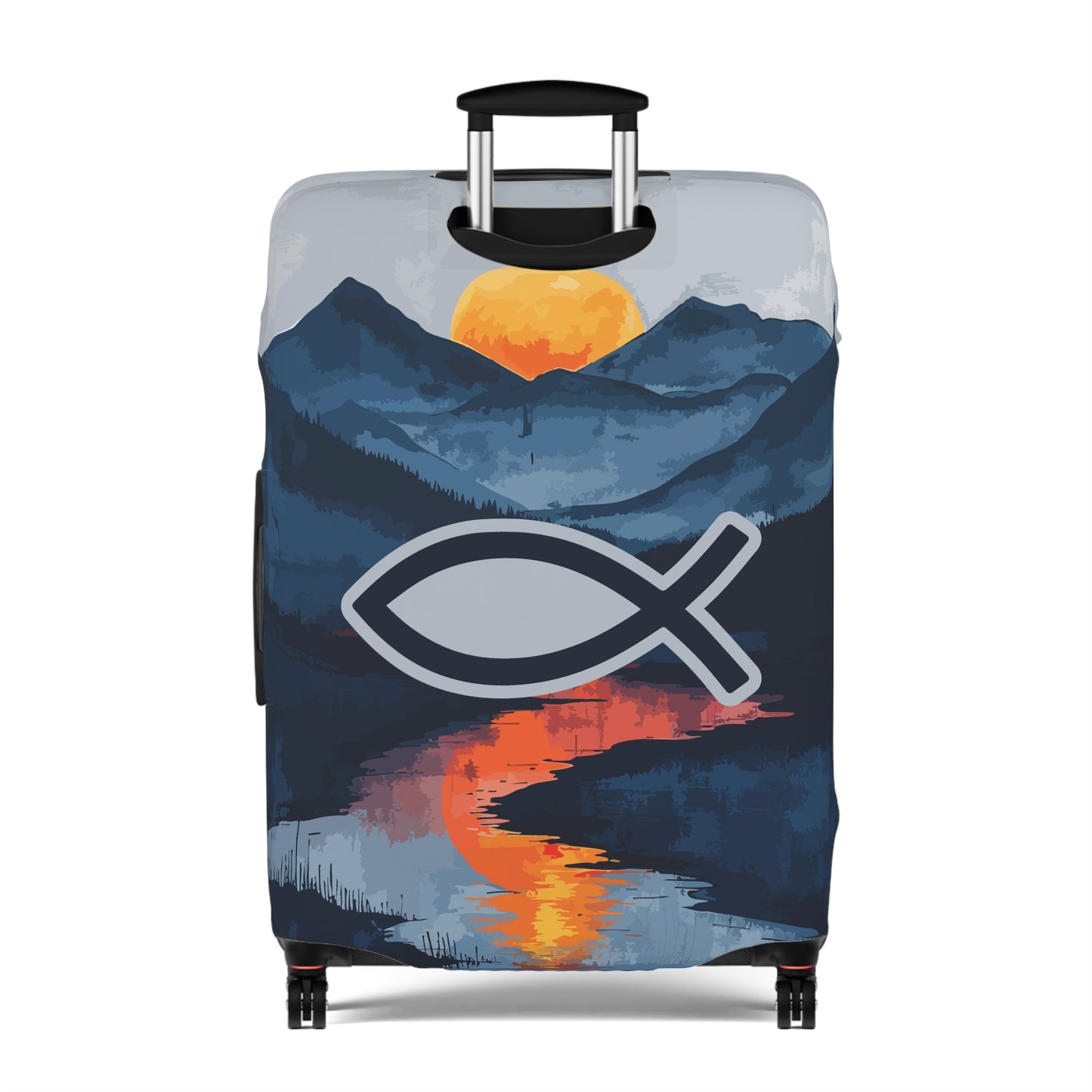 Fire Eagle Luggage Cover - Mountain sunset theme