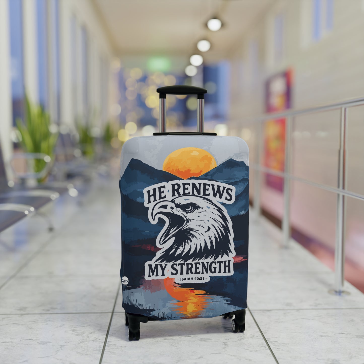 Fire Eagle Luggage Cover - Mountain sunset theme