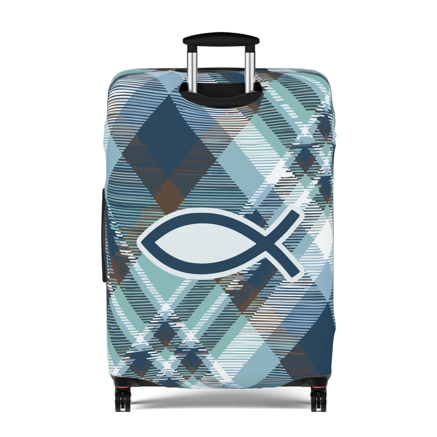 Fight Good Fight Luggage Cover - Plaid theme