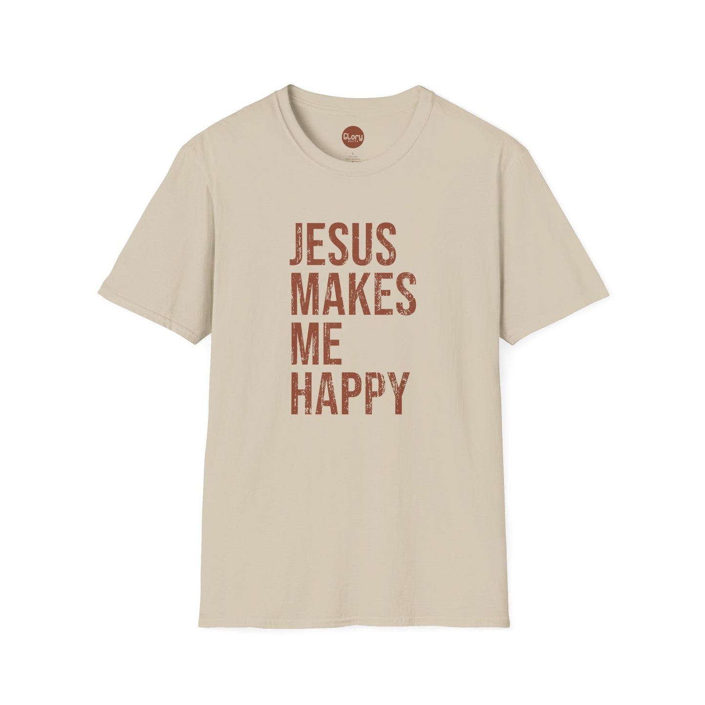 Jesus Makes Me Happy Cotton Crew Tee