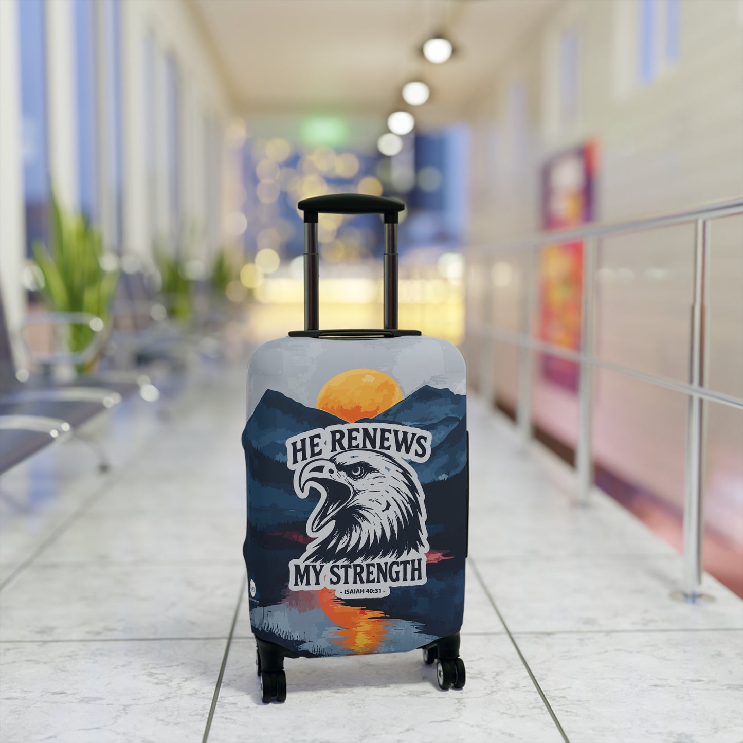 Fire Eagle Luggage Cover - Mountain sunset theme