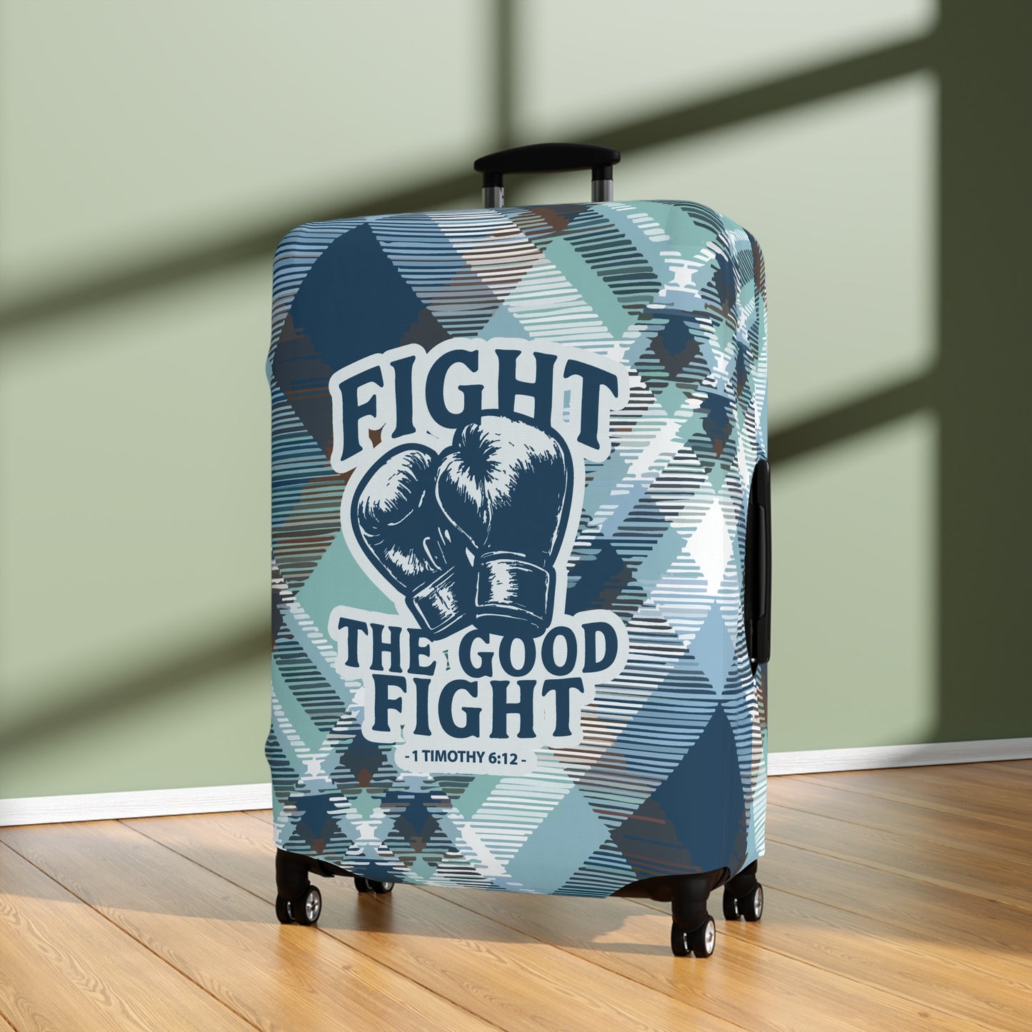 Fight Good Fight Luggage Cover - Plaid theme