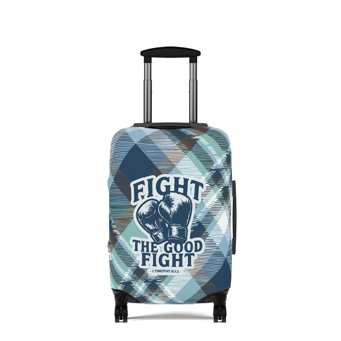 Fight Good Fight Luggage Cover - Plaid theme