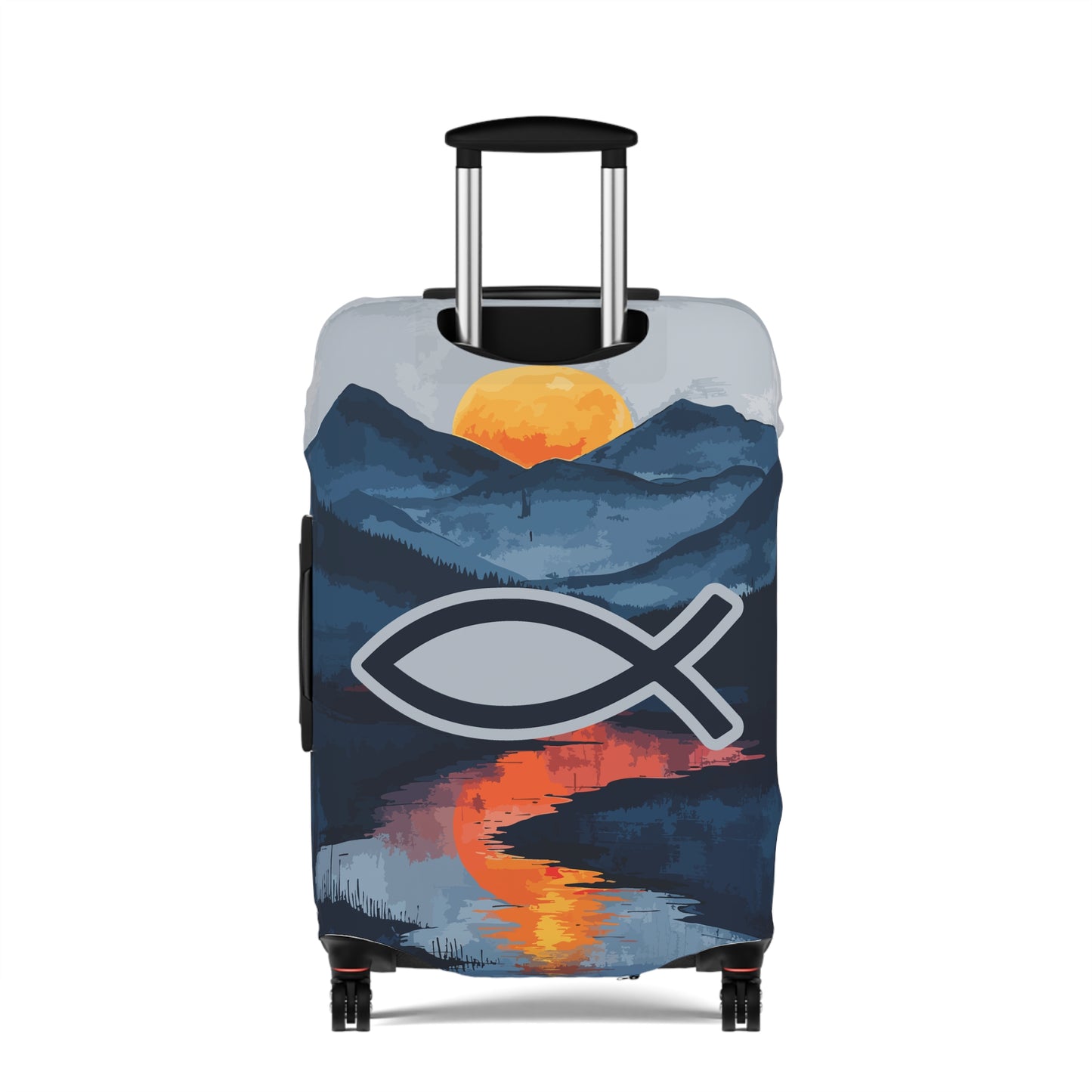 Fire Eagle Luggage Cover - Mountain sunset theme