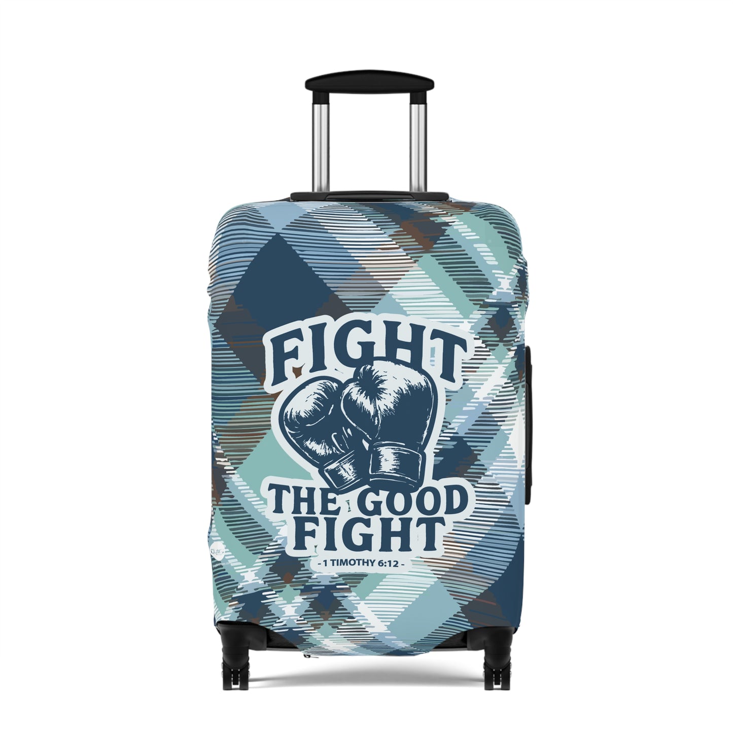 Fight Good Fight Luggage Cover - Plaid theme