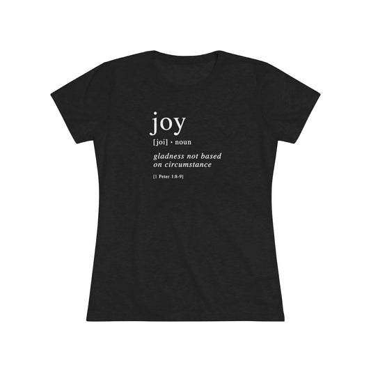 Joy women's Tri-Blend Tee - white print