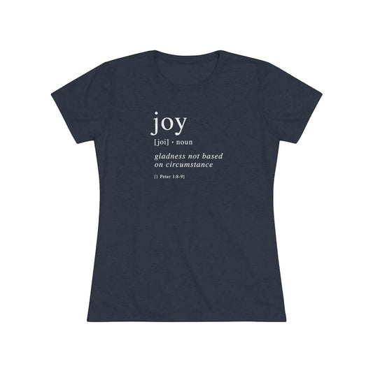 Joy women's Tri-Blend Tee - white print