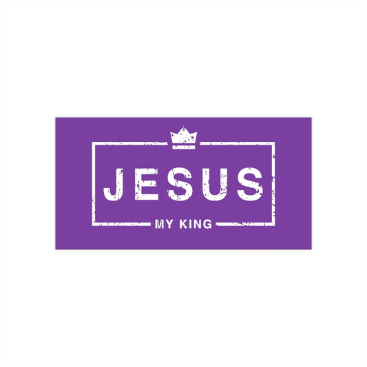 Jesus My King Bumper Sticker Purple